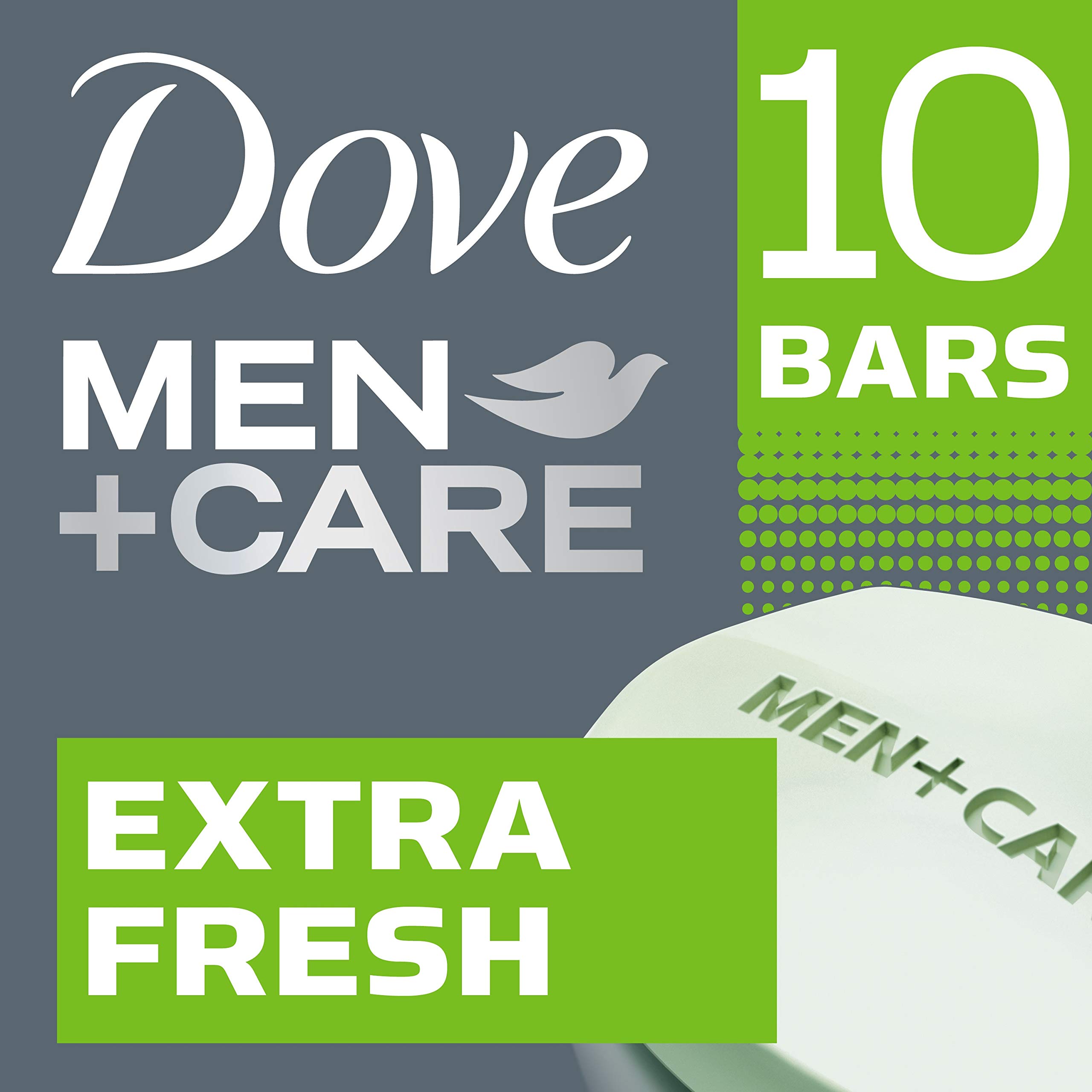 Dove Men+Care Body and Face Bar Extra Fresh 4 oz, 10 Bar