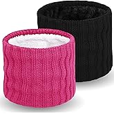 Wandx Kids Winter Fleece Neck Warmer Gaiter Children Cold Weather Face Cover Knitted Wide Stripes Ski Mask for Boys Girls