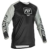 Fly Racing 2022 Adult Lite Jersey (Black/Grey, X-Large)