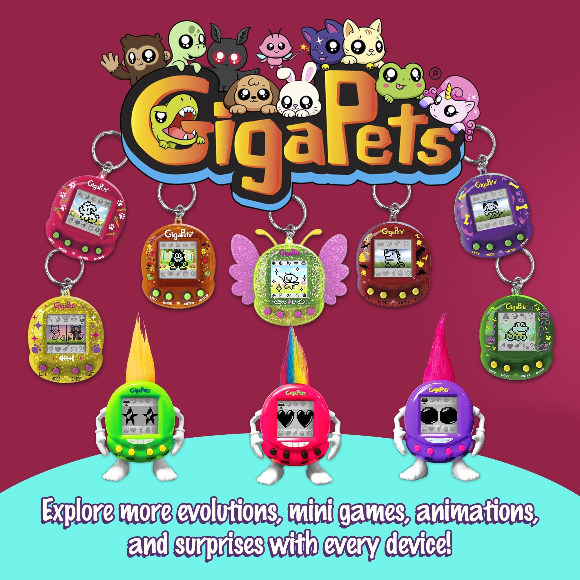 Giga Pets 2-in-1 Interactive Digital Pet Puppy Dog, Collector’s Edition Virtual Pets for Kids, 90’s Gaming Gift for Boys and Girls