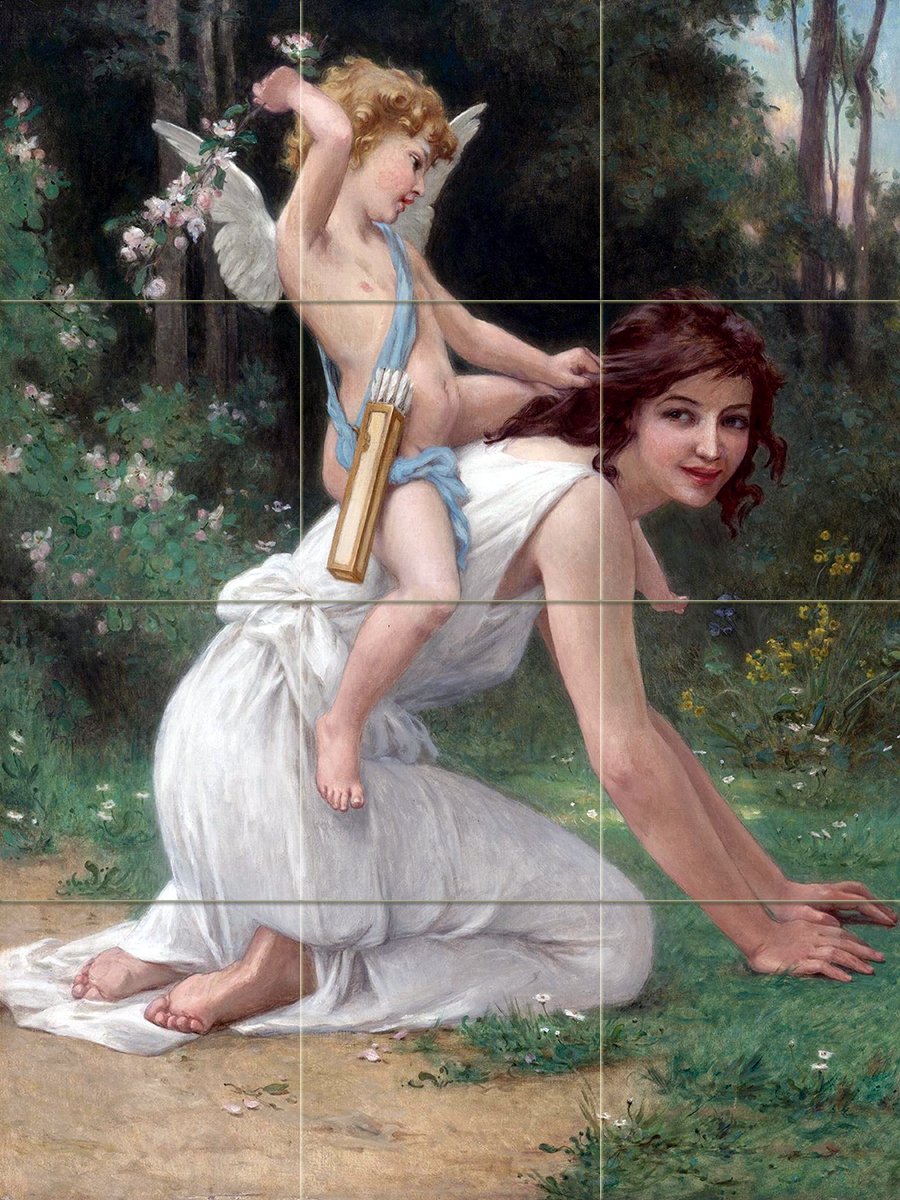 VENUS AND CUPID G. Seignac girl angel Tile Mural Backsplash Art Marble Ceramic - Picture 19 of 23