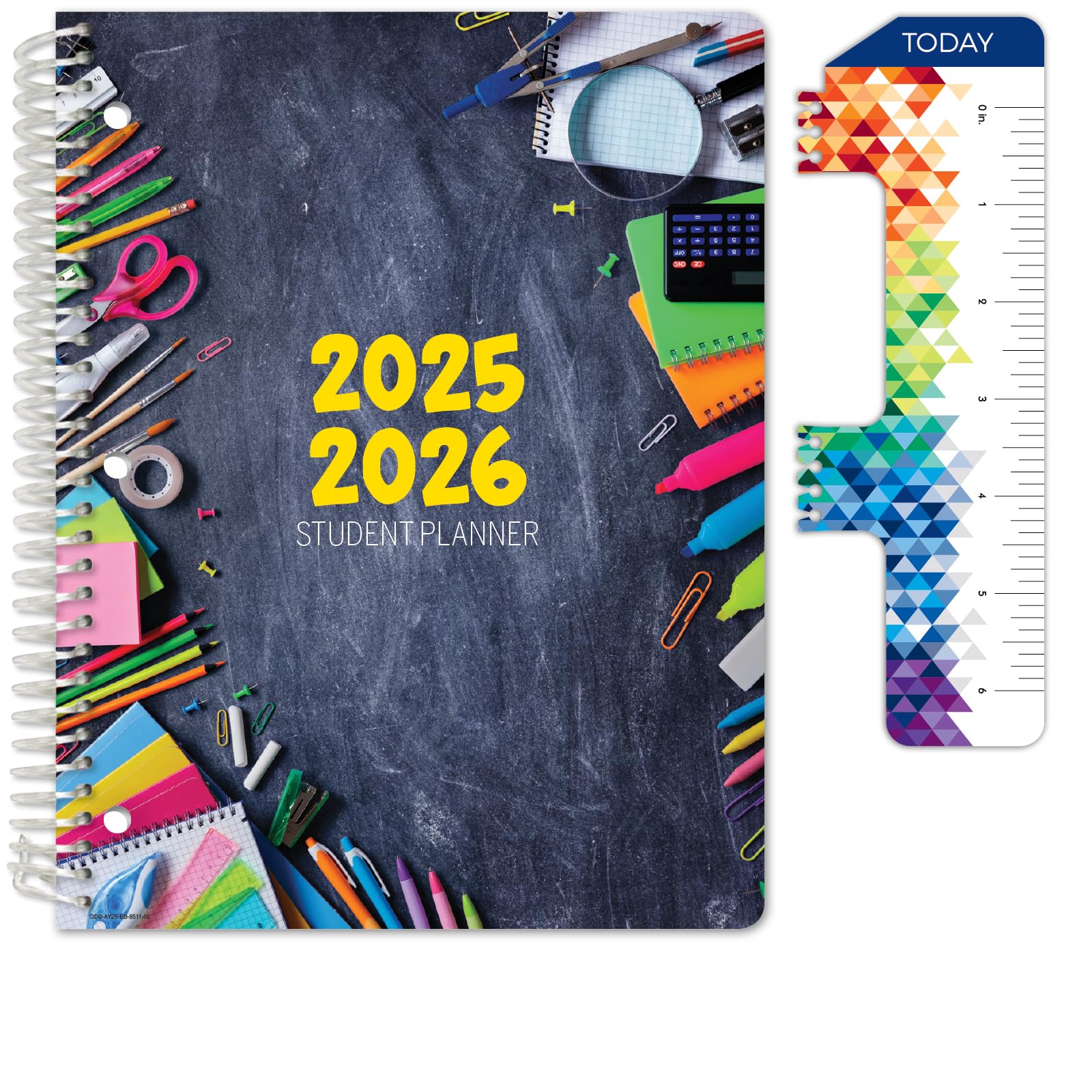 Photo 1 of Global Datebooks 2025-2026 Elementary Student Planner 8.5x11 - Dated Weekly & Monthly Academic Planner (Large) with Ruler/Bookmark & Stickers, Ideal for Homework, Block Style, School Supplies