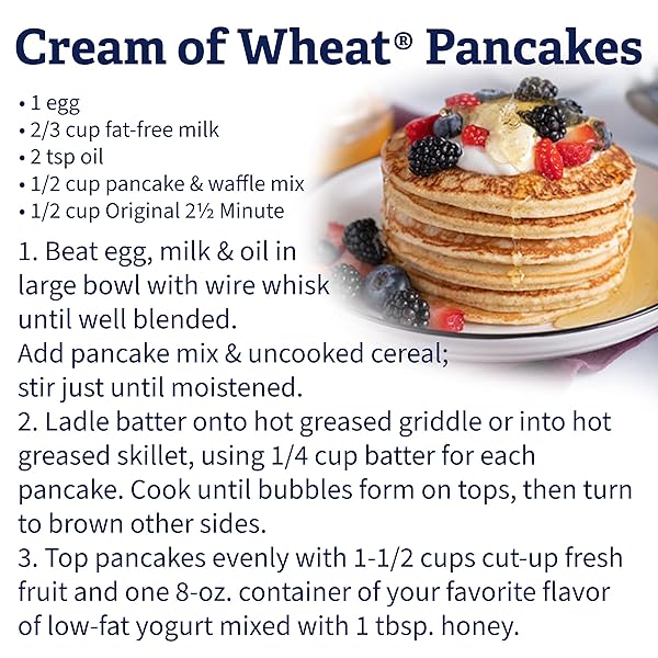 CREAM OF WHEAT ORIGINAL STOVE TOP HOT CEREAL, 2 1/2 MINUTE COOK TIME, 12 OUNCE