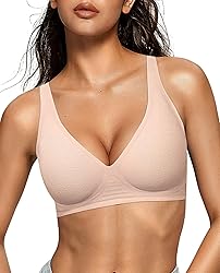 OEAK Womens Deep V Bras Wireless Comfortable Bra