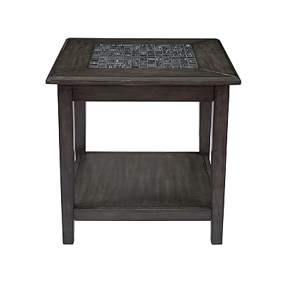 Jofran 1798-3 Mosaic End Table, 24" W X 24" D X 24" H, Dark Grey Finish, (Set of 1)