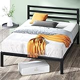 ZINUS Mia Metal Platform Bed Frame with Headboard / Wood Slat Support / No Box Spring Needed / Easy Assembly, King