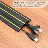 AGPTEK Floor Cable Protector 3m 3 Channels Black Yellow Warning Line view 7
