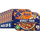 BEN'S ORIGINAL Street Food Honey BBQ Chicken Rice Bowl, 9 oz (6 Pack) | Microwave Rice Bowl with Chicken, Brown Rice, Pinto Beans, Corn and Peppers in Honey BBQ Flavor, Ready in 90 Seconds