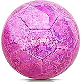 Champhox Size 4 Soccer Ball Glitter Pink - Kids Aged 4-6 6-8 8-12 Outdoors Sports Training Ball Recreation Playing Ball Teens Girls Children Youth Back to School Birthday