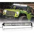 UNI-SHINE Single Row Slim 10” light bar IP68 Waterproof Off-Road Spot Flood Combo LED Small Light Super Bright Truck Driving Fog Lamp Compatible with Wrangler SUV F150 Polaris RZR ATV UTV