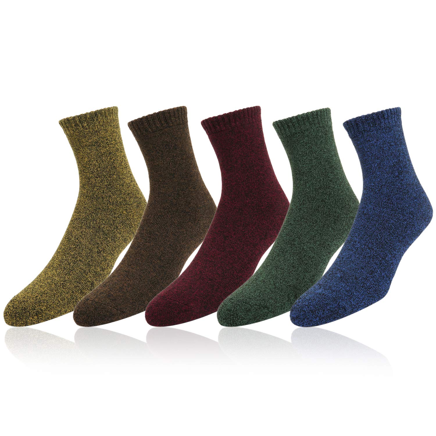 Mens Wool Socks Vintage Argyle Check Striped Design Thick Athletic