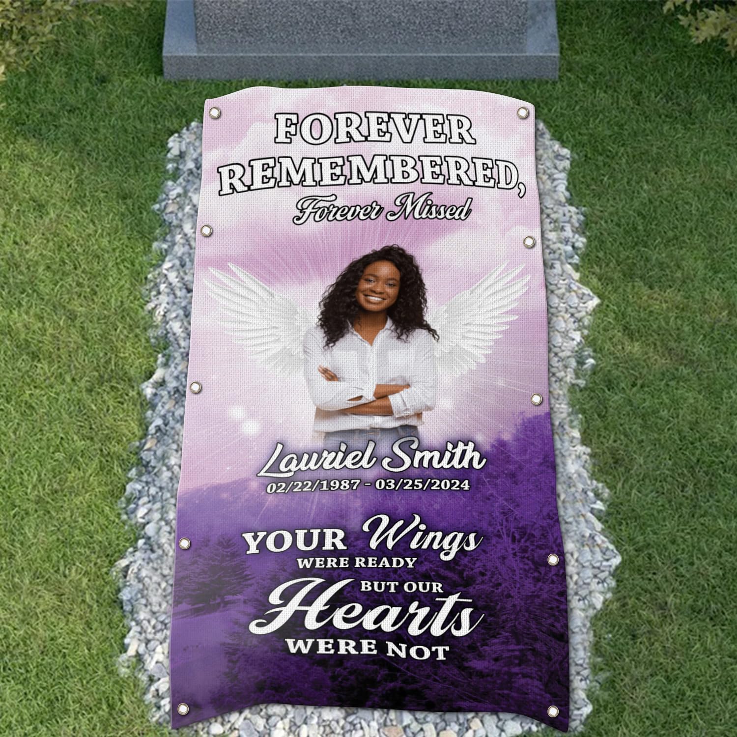 44memory Custom Memorial Grave Blanket Photo