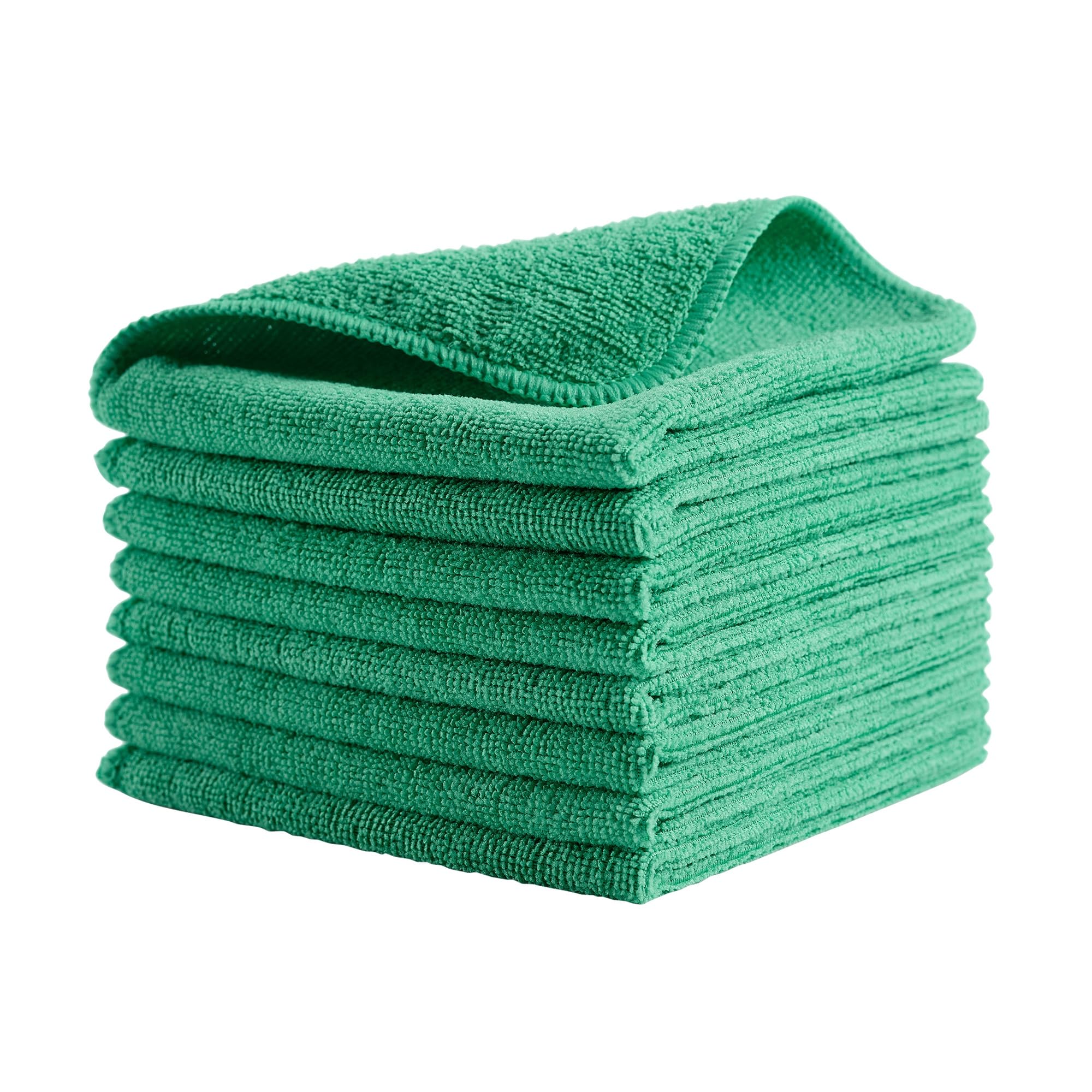 Rubbermaid Commercial Microfibre Cloth, 30cm x 30cm, Green (Pack of 24 Cloths) 1820578