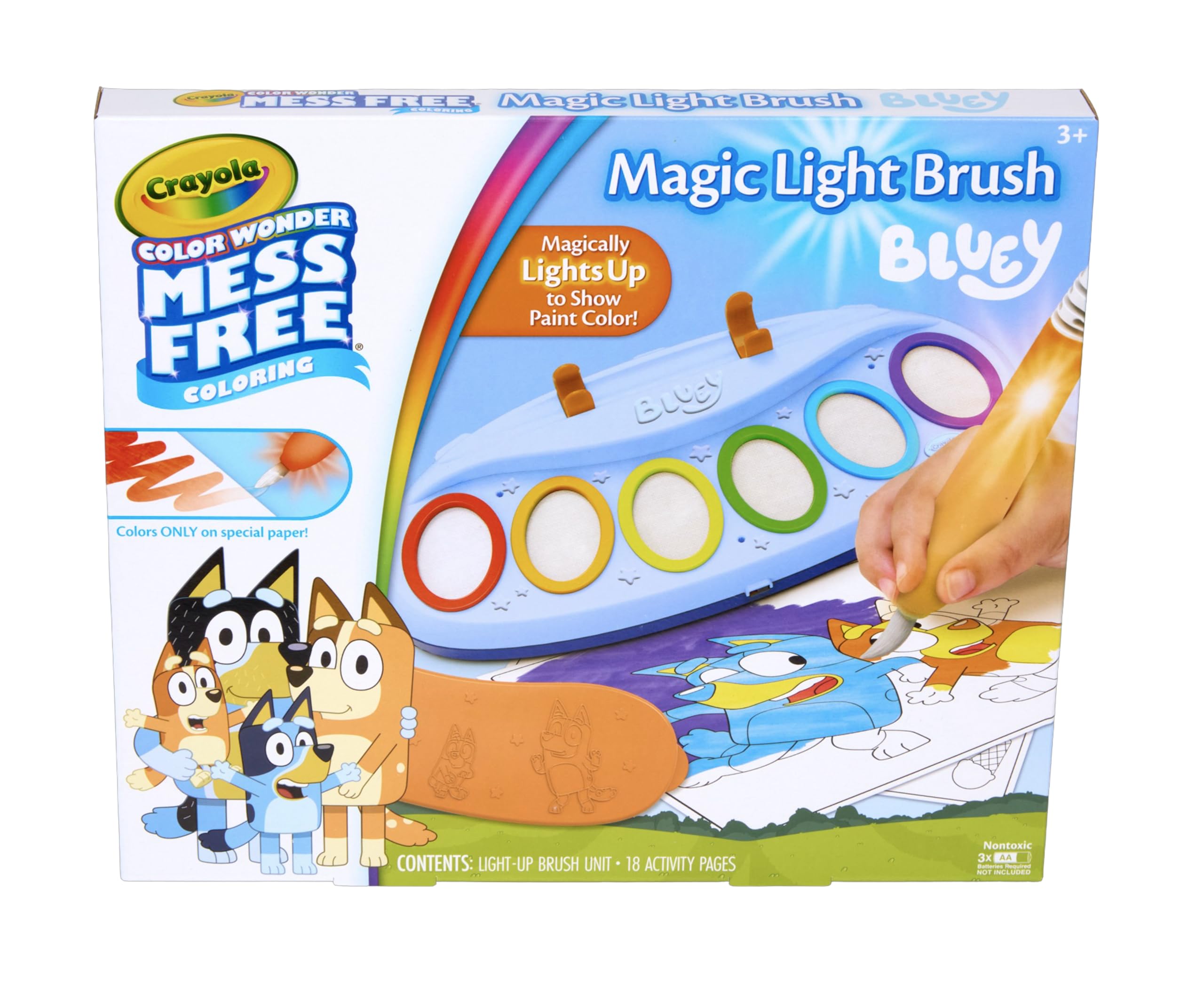Crayola Bluey Color Wonder Magic Light Brush, Mess Free Painting Station for Kids, Essential Easter Basket Stuffers & Gifts, Toddler Bluey Toys & Activities, Ages 3+