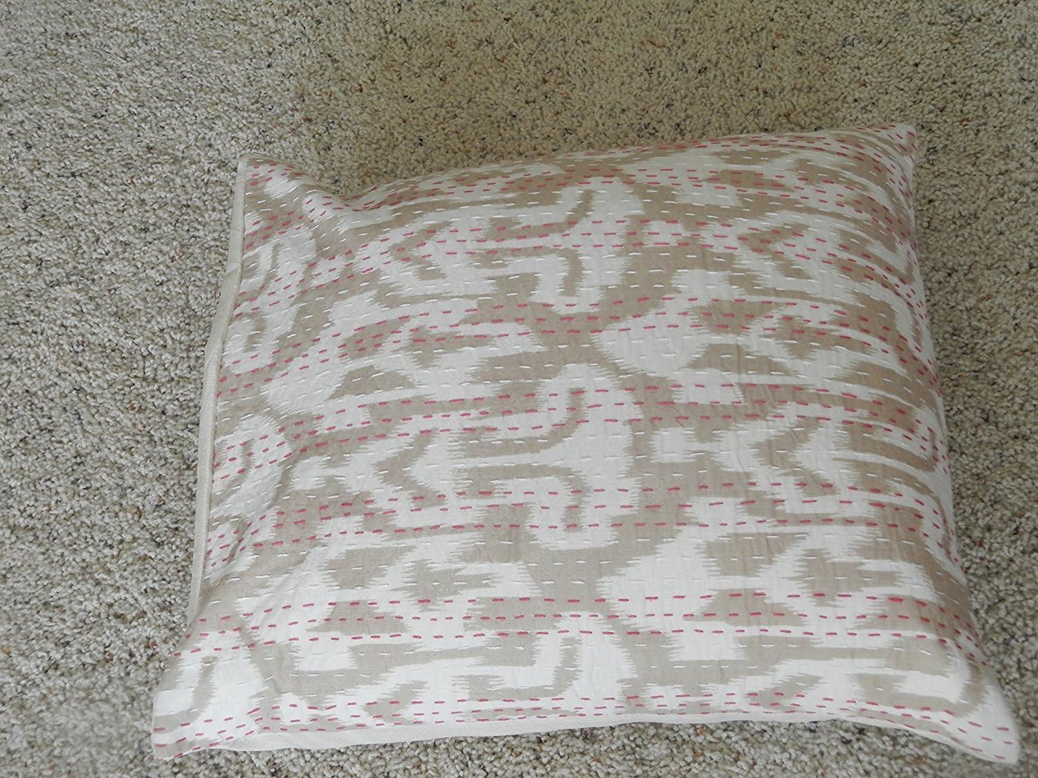 Kanthaa Throw Pillows Decorative Accent Pillow Covers (Beige-Ikat 16x16)