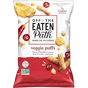 Off the Eaten Path Veggie Puffs Spicy Cheddar, 4.5oz