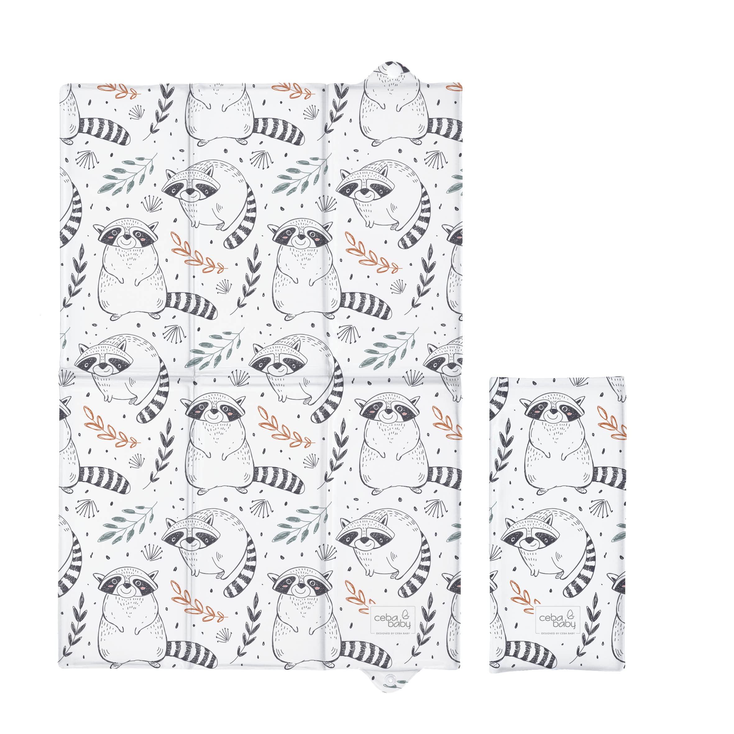 Portable Foldable Baby Travel Changing Mat | Soft, Waterproof, Compact Diaper/Nappy Changer | 40x60 cm (Raccoon) — image 1
