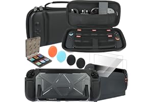ARISLL Case Accessories for Nintendo Switch 2,Charger-Friendly Carrying Case,Dockable Hybrid Material Case,Tempered Glass Screen Protectors,Game Card Case and More