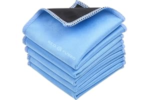 Eco-Fused Microfiber Cleaning Cloths - 5 Pack - Double-Sided Cleaning Cloths - Microfiber and Suede Cloth for Smartphones, LCD TV, Tablets, Laptop Screens, Camera Lenses and Delicate Surfaces