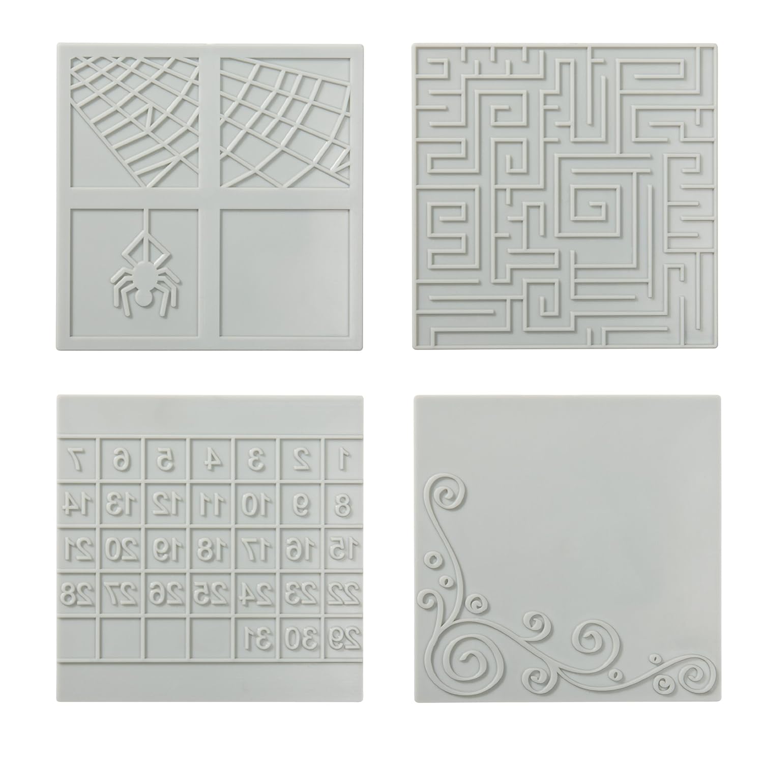 Fiskars 100870-1001 Square Design Plate Expansion Pack, Medium, 4-Pack