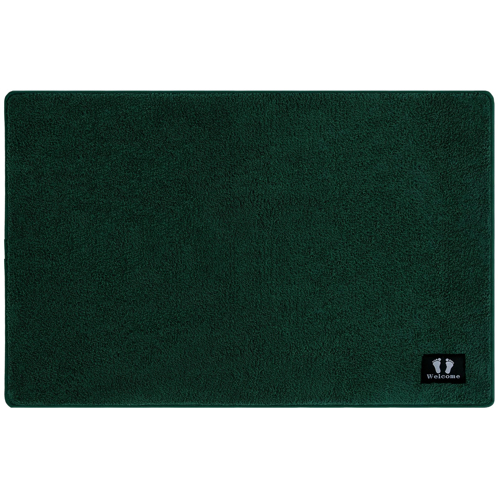 RTBQJ-AT Non Slip Bath Mat Luxury Design Bathroom Mat Soft Breathable and Water Absorbent Bath Rug Anti Mould Machine Washable Bath Mats Dark Green 40x60cm (16x24 inch) — image 1