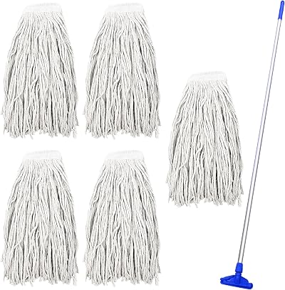 TDBS Kentucky Mop Set Blue Industrial Cotton Mop Heads Aluminium Handle