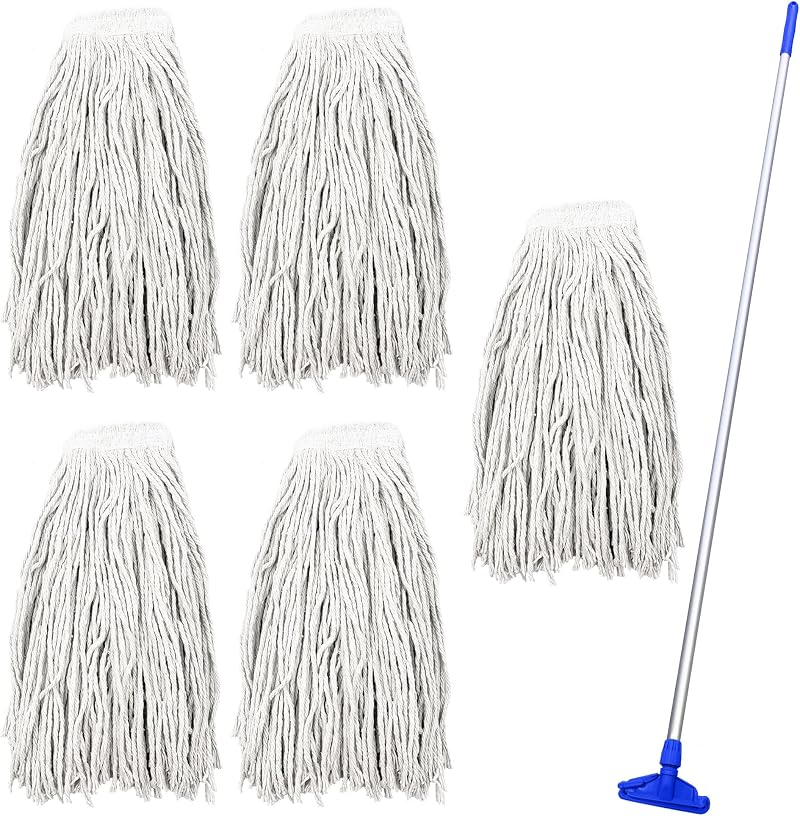 TDBS Kentucky Mop Set Blue Industrial Cotton Mop Heads Aluminium Handle