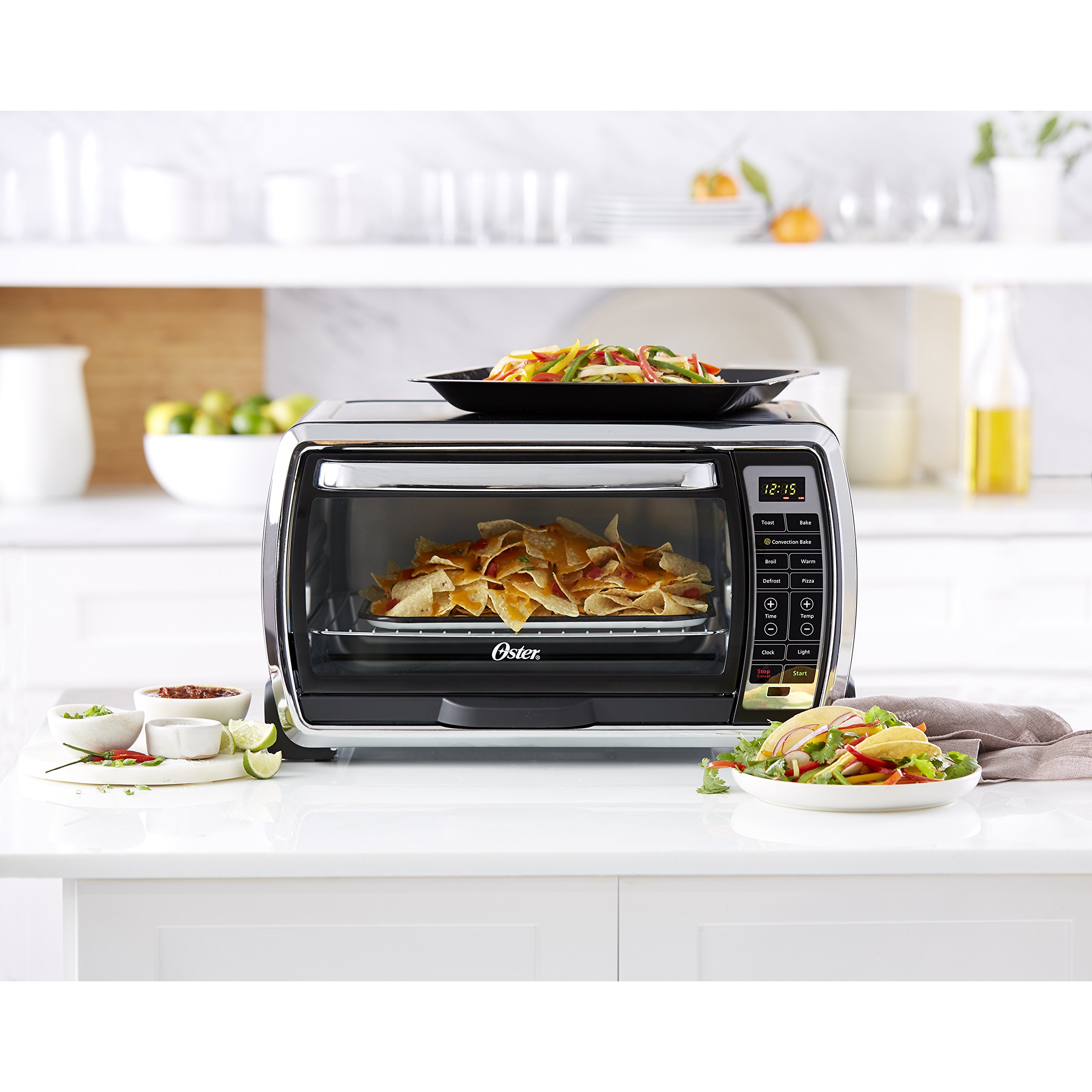 Oster Large Digital Countertop Convection Toaster Oven, 6 Slice, Black