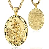 EUDORA 925 Sterling Silver St Christopher/St Benedict/St Michael/Virgin Mary/San Judas Tadeo/Good Shepherd Cross/Archangel Necklace Medal Pendant Protection Religious Amulet Jewelry For Men Women