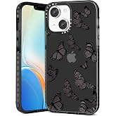 Toycamp for iPhone 14 Plus Case with Ring Holder, Black Butterfly Cute Animal Designed Cool Fun Shockproof Protective Designer Phone Cases for iPhone 14Plus for Women Girls Boys Teens