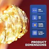 Desiretech 50 LED Battery Powered Christmas Fairy Lights 5M Copper Wire view 2