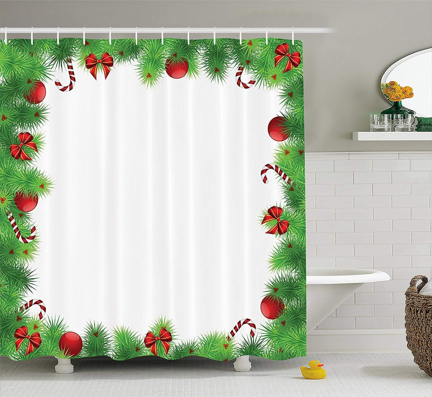 Amazon Com Big Buy Store Christmas Shower Curtain December