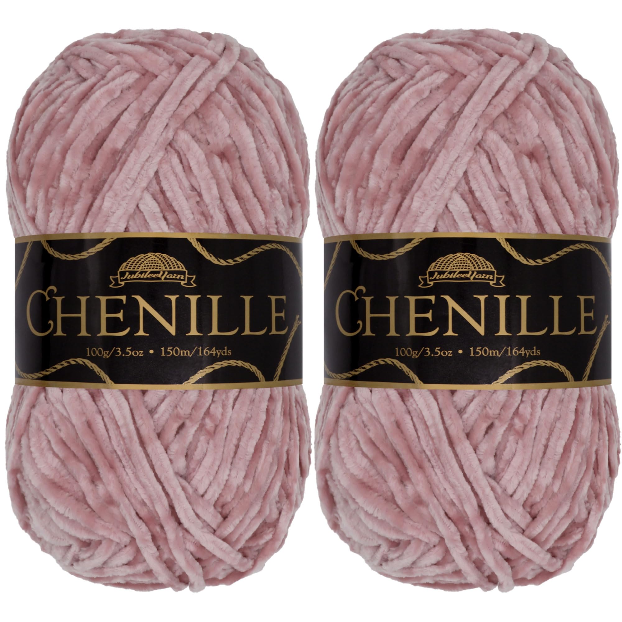 JubileeYarn Chenille Yarn - Worsted Weight - 100g/skein (2 Skeins, 106 Ballet Slipper)