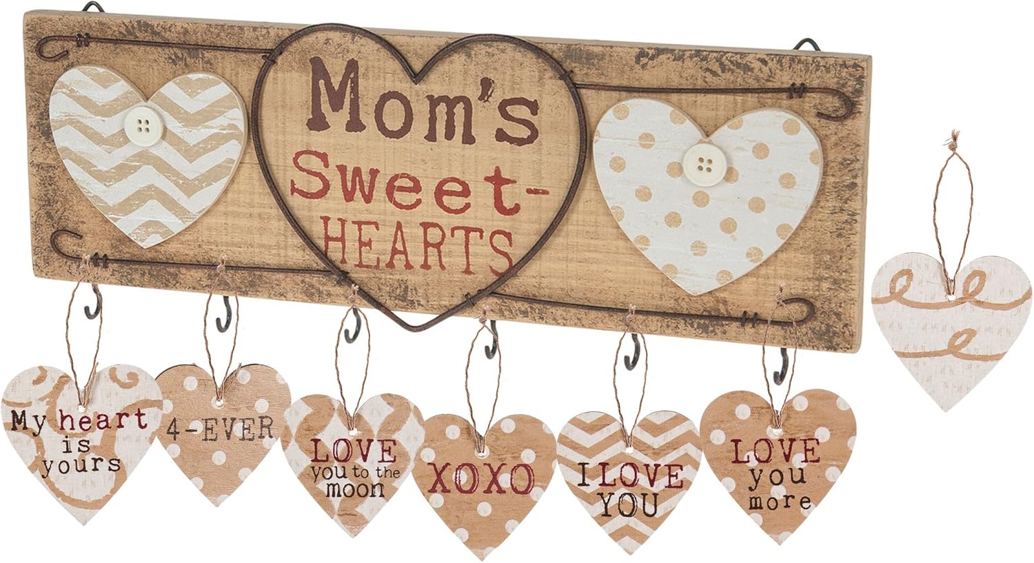 Ganz Rustic Wood Key Holder Mom's Sweet Heart