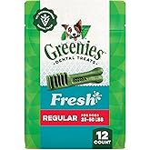 Greenies Veterinarian-Recommended Natural Dental Dog Treats Regular Size, Fresh Flavor, 12 oz. Pack, 12 Count