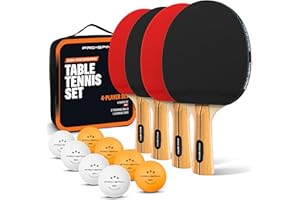 PRO SPIN Ping Pong Paddles - High-Performance Set with Premium Table Tennis Rackets, 3-Star Ping Pong Balls, Compact Storage Case | Professional Quality Ping Pong Paddle Set | Indoor & Outdoor Games