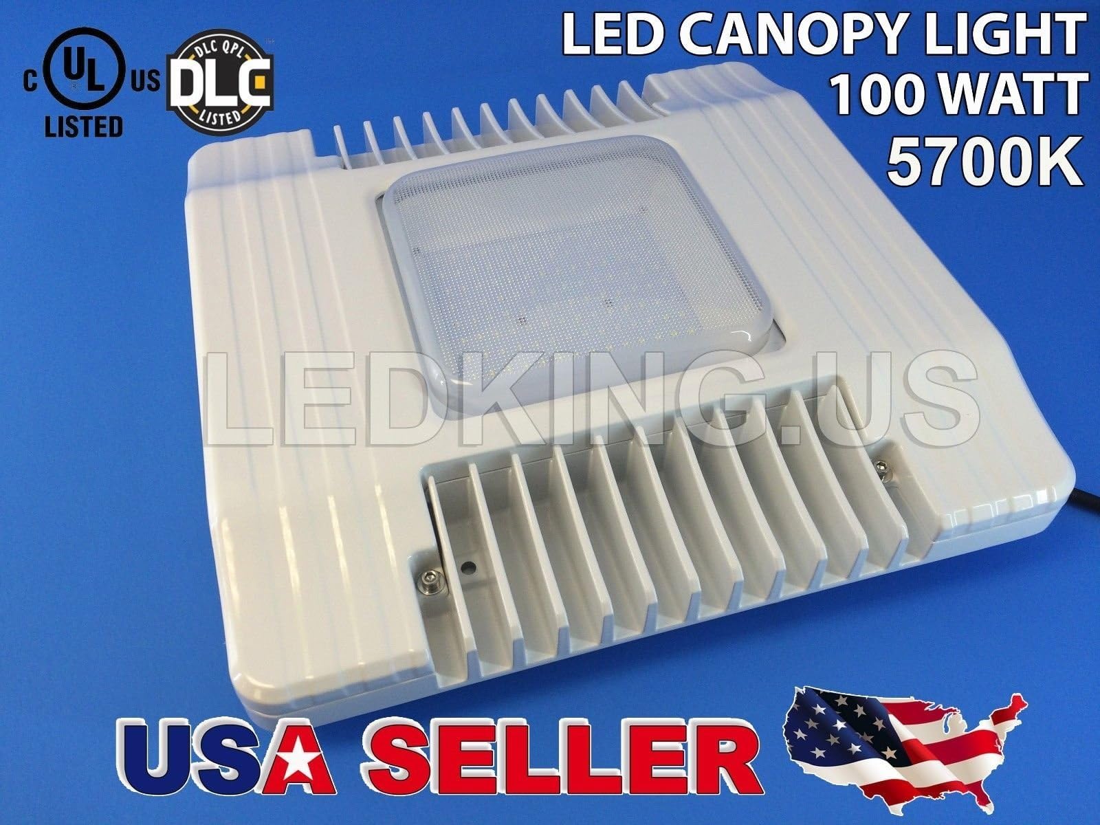 Canopy LED Light Drop Lens Gas Station Warehouse Highbay 100W 5700K UL/DLC 10YEAR