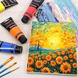 ARTKUNST 8 Color Acrylic Paint Set 4oz Each with 3 Brushes Non Toxic view 4