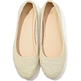 Shupua Womens Flats Lace Ballet Flats Dressy Slip On Shoes for Work Wedding | Round Toe Dress Flat Shoes, Medium Width, Foldable, Cushioned Insole, Low Heel, Business, Bridal, Party, Casual, Formal