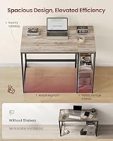VASAGLE Computer Desk 100 x 50 cm Industrial Style Heather Greige Ink Black view 3