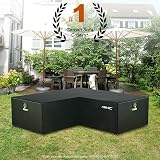 AWNIC Garden V Shaped Sofa Cover Waterproof UV Rattan Corner 254x254x85x71cm view 7