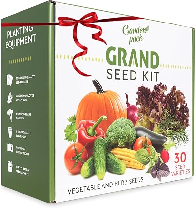 Garden Pack Grand Seed Growing Kit 30 Varieties Indoor Garden Gift