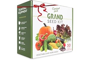 Garden Pack 30 Vegetable Seeds Variety Kit - Over 15000 Seeds for Planting Vegetables & Herbs, Premium Garden Seeds Gift Box, Heirloom & Non-GMO