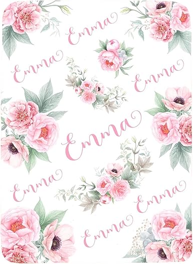 personalized floral baby blanket