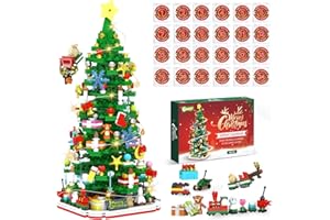 GEVINST Advent Calendar 2025 Adult Teen Boy Girls Kids Christmas Tree Building Set Toys with Led light, Holiday 24 Days Christmas Countdown Calendars Xmas Tree, Fun Cute Gifts (1083 PCS)