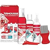 Vamousse PRO Lice Emergency Kit, Includes Lice Treatment Mousse (6 Oz), Daily Shampoo (4 Oz), Repellent Spray (3 Oz), Steel Comb & 2 Clips, for Kids & Adults, Ideal for Daily Use
