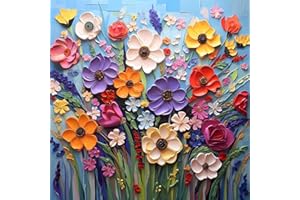 GUMITOON Flower-NO.8 Diamond Painting Kits for Adults, 5D Diamond Art Painting by Numbers Kits, DIY Flower-NO.8 Diamond Art Kits, Full Round Drill Diamond Paintings for Adults for Home Wall Decor, 14x14 in