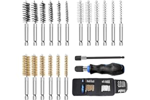 MAXMAN MAXAMN Wire Brush for Drill 18-Pack, Wire Brushes for Cleaning Rust Tube Automotive, Nylon, Brass, Stainless Steel Bristles Bore Brush with 1/4" Hex Shank and Tool Bag for Power Drill Impact Driver