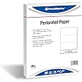 PrintWorks Professional Perforated Paper for Statements, Invoices, Gift Certificates, Coupons and More, 8.5 x 11, 24 lb, 2 Horizontal Perfs 3 2/3" and 7 1/3" From Bottom, 500 Sheets, White (04122)