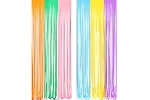 Pastel Tinsel Curtain Party Backdrop - GREATRIL Pastel Color Foil Fringe Curtain Photo Booth Streamers for Birthdays Easter Baby Bride Shower Unicorn Girls Party Decorations